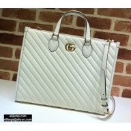 Gucci GG Marmont Medium Tote Bag ‎627332 White 2020