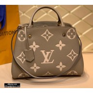 Louis Vuitton Grained Leather Montaigne MM Bag M45499 Tourterelle Gray 2020
