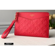 Louis Vuitton Monogram Empreinte Pochette Mélanie MM Pouch Clutch Bag Red 2020