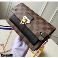 Louis Vuitton Damier Ebene Canvas Vavin Chain Wallet N60221 Black