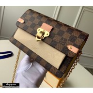Louis Vuitton Damier Ebene Canvas Vavin Chain Wallet N60237 Creme