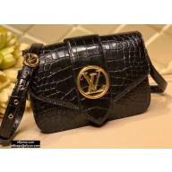 Louis Vuitton LV Pont 9 Bag N98478 Croco Pattern Black 2020