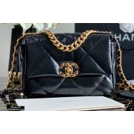 Chanel 19 Small Flap Bag AS1160 Shiny Crumpled Calfskin Black 2020
