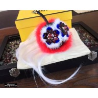 Fendi Fur Flowery Bag Bug Charm