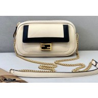 Fendi Leather Easy 2 Mini Baguette Bag White 2020