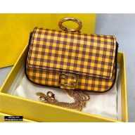 Fendi Check-print Leather Nano Baguette Bag Charm Brown 2020