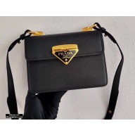 Prada Saffiano Leather Symbole Shoulder Bag 1BD270 Black 2020