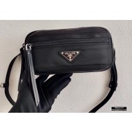 Prada Fabric and Leather Belt Bag 1BL012 Black 2020