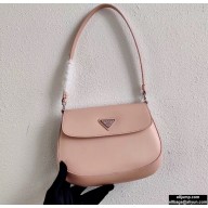 Prada Cleo Brushed Leather Shoulder Bag with Flap 1BD311 Orchid Pink 2020