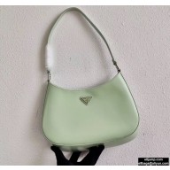 Prada Cleo Brushed Leather Shoulder Bag 1BC499 Aqua Green 2020