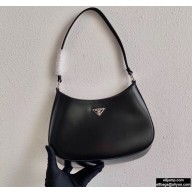 Prada Cleo Brushed Leather Shoulder Bag 1BC499 Black 2020