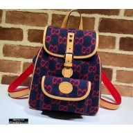 Gucci Children's GG Backpack Bag 630818 Blue/Red Wool 2020