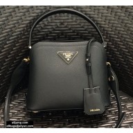 Prada Micro Saffiano Leather Matinée Bag 1BA286 Black 2020