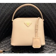Prada Micro Saffiano Leather Matinée Bag 1BA286 Beige 2020