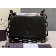 Prada Vintage Chain Shoulder Bag 6671 Leather Black 2020
