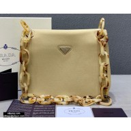 Prada Vintage Chain Shoulder Bag 6671 Fabric Beige 2020