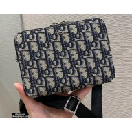 Dior Pouch with Shoulder Strap Camera Case Bag In Oblique Canvas Blue 2020