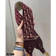 Dior Oblique Embroidered Velvet Shoulder Strap Burgundy 2020