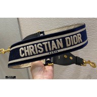 Christian Dior Embroidered Velvet Shoulder Strap Blue 2020
