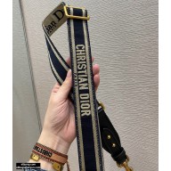 Christian Dior Embroidery Adjustable Shoulder Strap Blue 2020