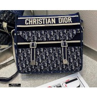 Dior Diorcamp Bag in Oblique Embroidered Velvet Blue 2020