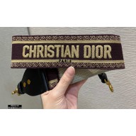 Christian Dior Embroidery Shoulder Strap Burgundy 2020