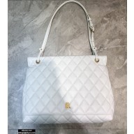 Balenciaga Quilting B. Large Shoulder Bag White