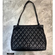 Balenciaga Quilting B. Large Shoulder Bag Black