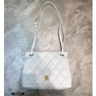 Balenciaga Quilting B. Medium Shoulder Bag White