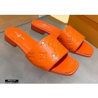 Louis Vuitton Monogram Embossed Flat Mules Orange 2020