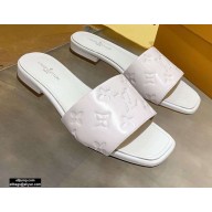 Louis Vuitton Monogram Embossed Flat Mules White 2020