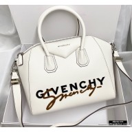 Givenchy Embroidered Logo Small Antigona Bag White