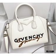 Givenchy Embroidered Logo Medium Antigona Bag White