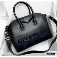 Givenchy Embroidered Logo Small Antigona Bag Black