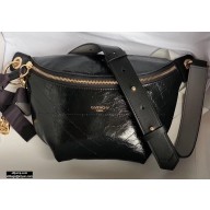 Givenchy ID Bum Bag in Crackling Leather Black 2020
