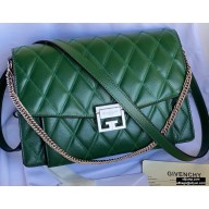 Givenchy Medium GV3 Bag in Diamond Quilted Leather Green