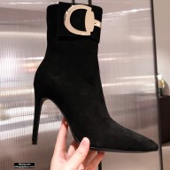 Gucci Leather Ankle Boots Suede Black with Buckle 2020
