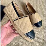 Chanel Lambskin Chain Espadrilles G36966 Beige 2020
