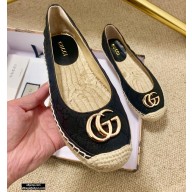 Gucci GG Matelassé Canvas Espadrilles Black 2021