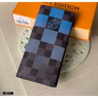 Louis Vuitton Brazza Wallet Damier Graphite Giant Canvas Blue 2020