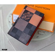 Louis Vuitton Pocket Organizer Wallet Damier Graphite Giant Canvas N40422 Orange 2020