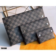 Louis Vuitton Alpha Triple Pouches Bag Damier Graphite Canvas N60255 2020