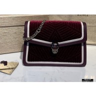 Bvlgari Serpenti Diamond Blast Crossbody Mini Bag Velvet Burgundy