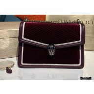 Bvlgari Serpenti Diamond Blast Shoulder Bag Velvet Burgundy