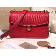 Bvlgari Serpenti Diamond Blast Shoulder Bag Red