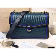 Bvlgari Serpenti Diamond Blast Shoulder Bag Green/Blue