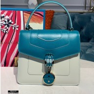 Bvlgari Serpenti Forever Top Handle Crossbody Bag 18cm with Charm Green/White