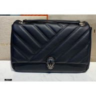 Bvlgari Serpenti Cabochon Shoulder Bag 27cm Black