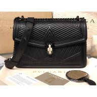 Bvlgari Serpenti Diamond Blast Shoulder Bag Black