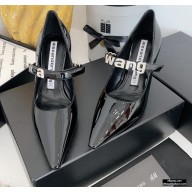 Alexander Wang Heel 8cm Grace Mary Jane Pumps Patent Black 2020